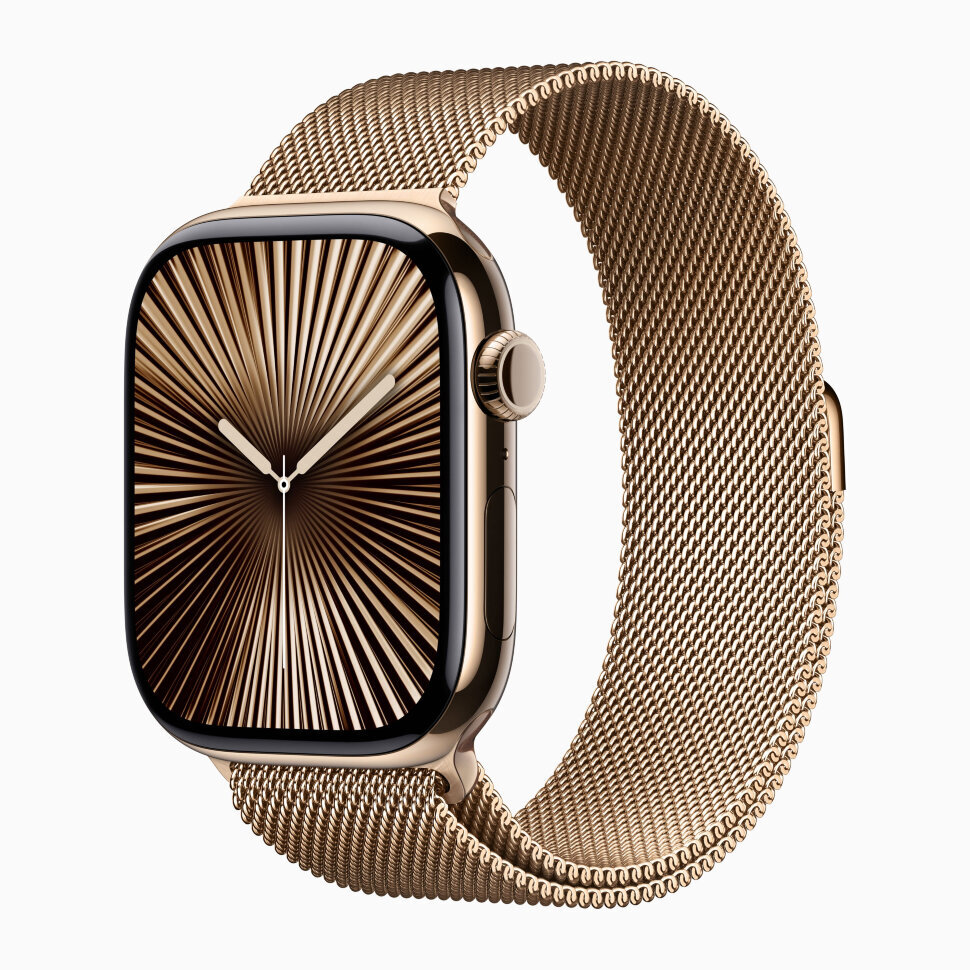 Купить Apple Watch Series 10 46mm Gold Titanium Case, Gold Milanese Loop в Севастополю