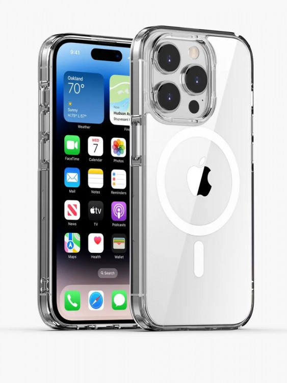 Прозрачный чехол Gurdini Alba Series Protective with MagSafe для iPhone 15 Pro Max