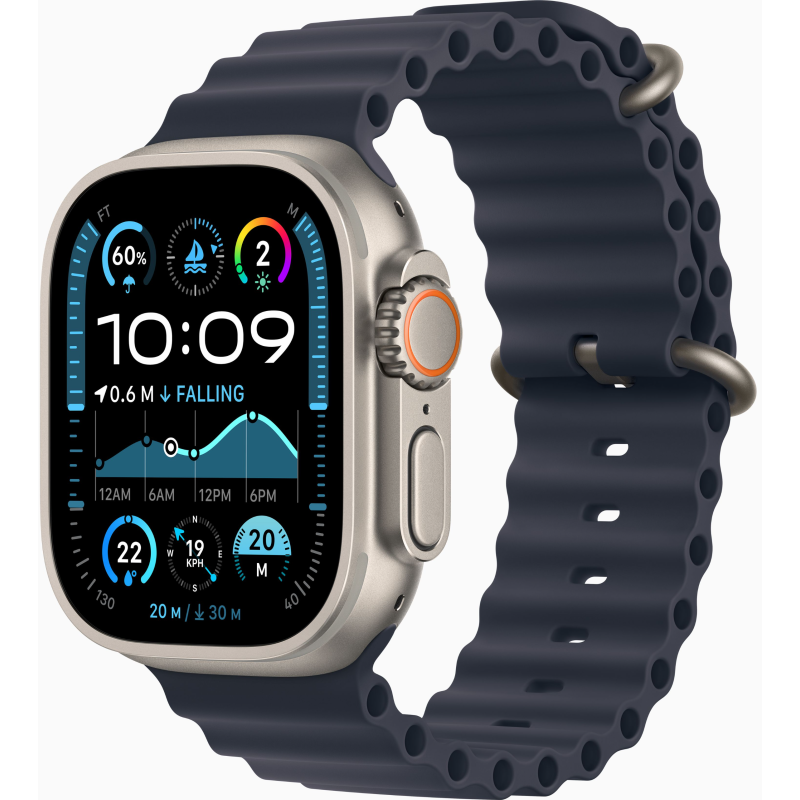 Купить Apple Watch Ultra 2 (2024) GPS + Cellular, 49mm Ocean Band Navy, Natural Titanium Case в Москве
