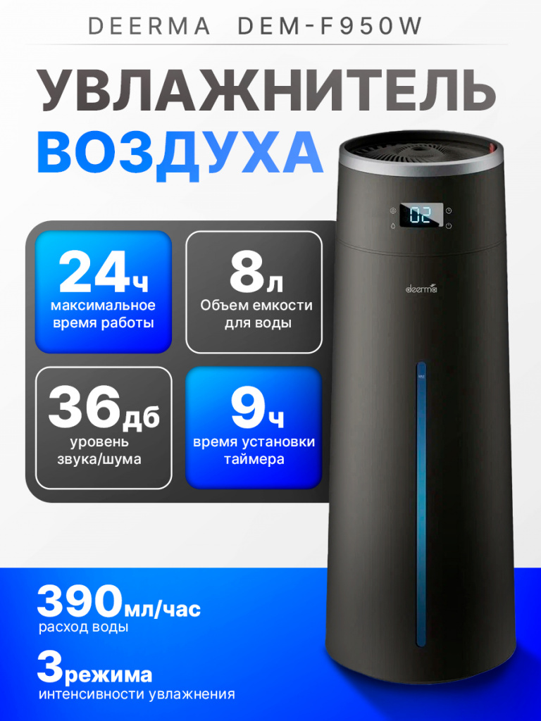 Увлажнитель воздуха Deerma DEM-F950W черный