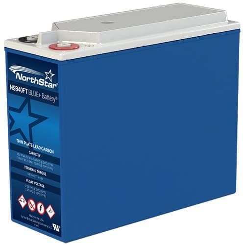 NorthStar, NSB40FT BLUE+, BLUE+ VRLA-AGM Pure Lead Carbon 37Ah, 12V Front Terminal, kWh Storage Per Battery: 0.44 kWh Nameplate / 0.22 kWh Effective