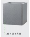 Donica ciepła "Square 250/250" szara CUBE GREY