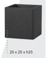 Donica ciepła "Square 250/250" czarna CUBE BLACK