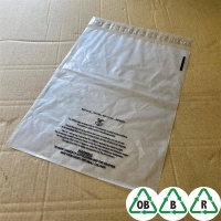 Clear C4 Oxo-Biodegradable Mailing Bags 35mu/140gauge 9 x 12, 230 x 305 + Lip - Qty 50