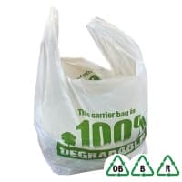 Degradable Vest Carrier Bag 11 x 17 x 21 16mu Qty 100