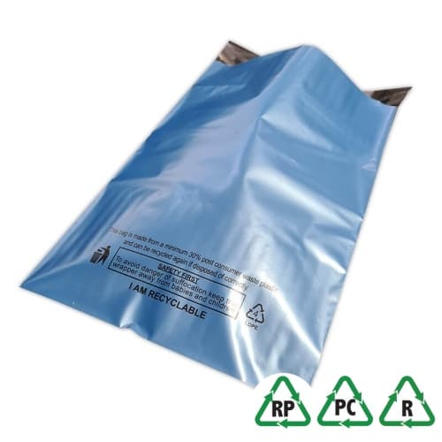 Heavy Duty Metallic Blue Mailing Bags