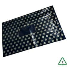 Black/Gold Polka Dot Mailing Bag - 10 x 14", 250 x 350 + Lip - Qty 50