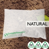 Compostamailer™  Compostable Mailing Bag - Natural - 40mu - 230x305+40mm Lip, Perm SAS - Qty 50 Bags 