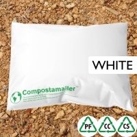 Compostamailer™  Compostable Mailing Bag - White - 40mu - 450x600+40mm Lip, Perm SAS - Qty 25 Bags 