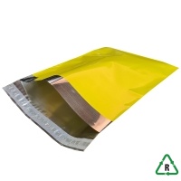 Metallic Yellow Foil Mailing Bags 16 x 21" (400 x 525mm) + Lip - Qty 25