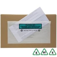 DL Printed Paper Documents Enclosed Envelopes - Plastic Free - Qty 100