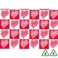 Hearts Printed Stock Tissue Paper - 500 x 750mm - Qty 240 Sheets
