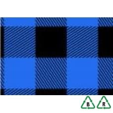 Blue Lumberjack Printed Stock Tissue Paper - 500 x 750mm - Qty 240 Sheets