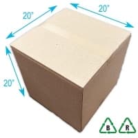 Heavy Duty Double Wall Cardboard Box 20 x 20 x 20, 508 x 508 x 508mm, Qty 1 Box