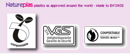 Natureplas plastics approved by other companies logos