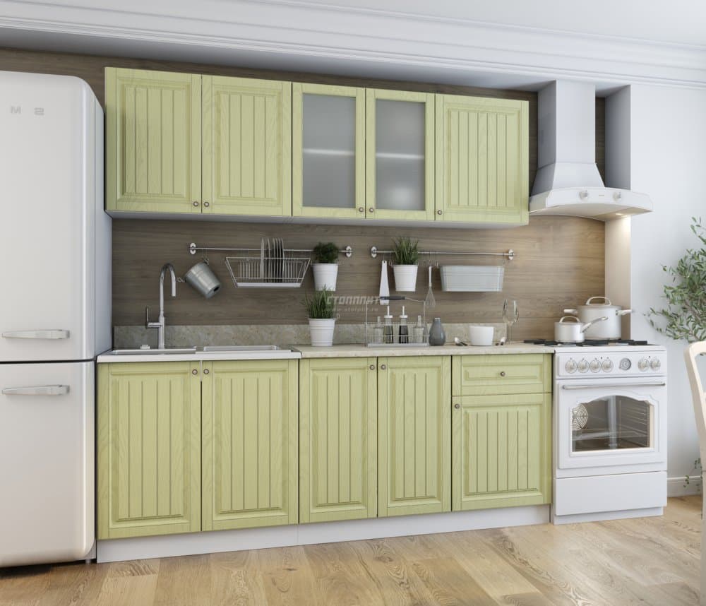 Кухня Хозяюшка Фисташка МДФ 2,0 м