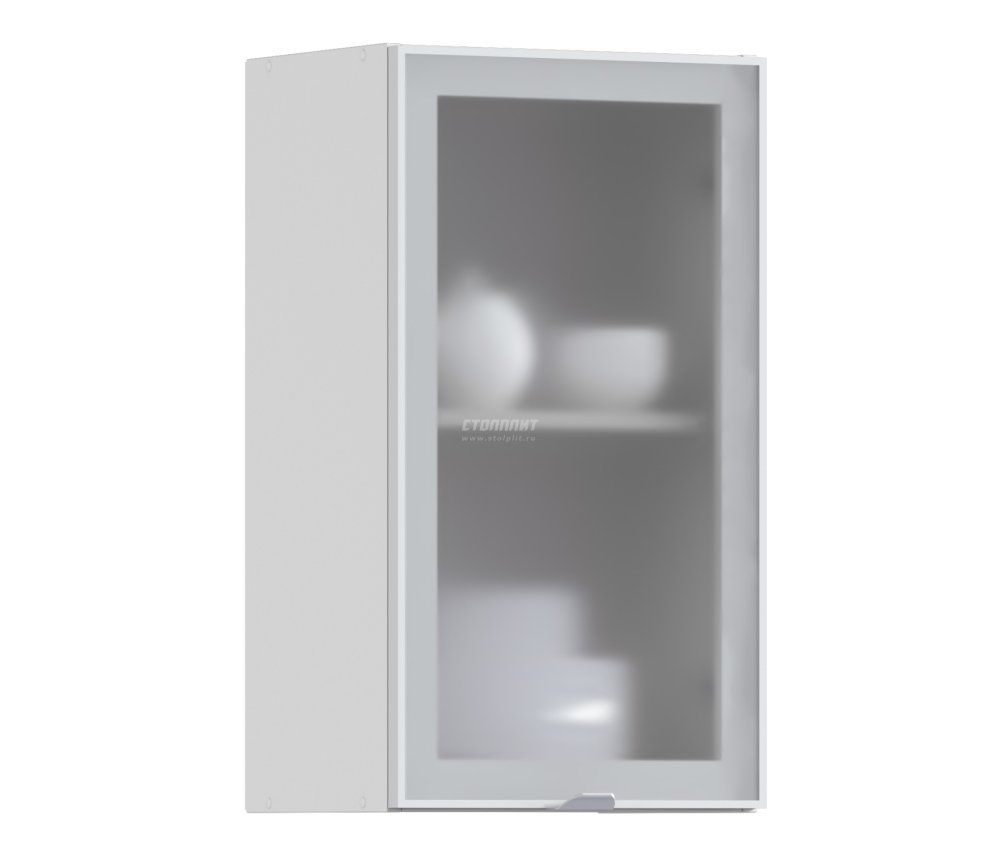 Регина РП-40 Полка Белый/Витрина алюминий Белый глянец/стекло Сатин