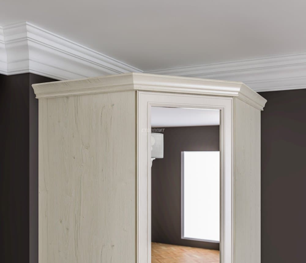 Карниз угловой (для шкафа СБ-3513) 608*608 Гранд / Ливерпуль СБ-3540 МДФ Классика Светлый