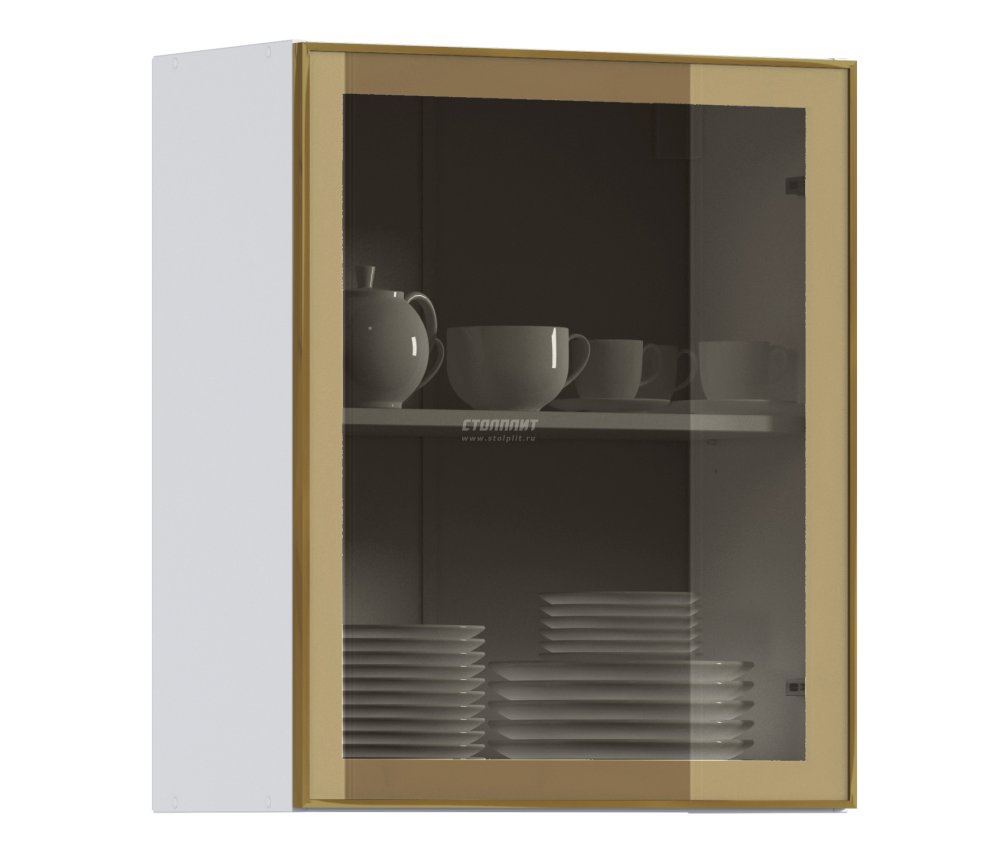 Навесной шкаф Регина РП-60 (Белый/Витрина Золото)