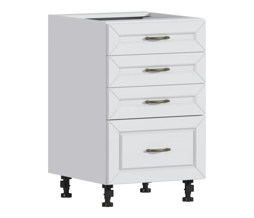 Сити (Оля) шкаф напольный 50 с ящиками Белый/МДФ РоялВуд Белый