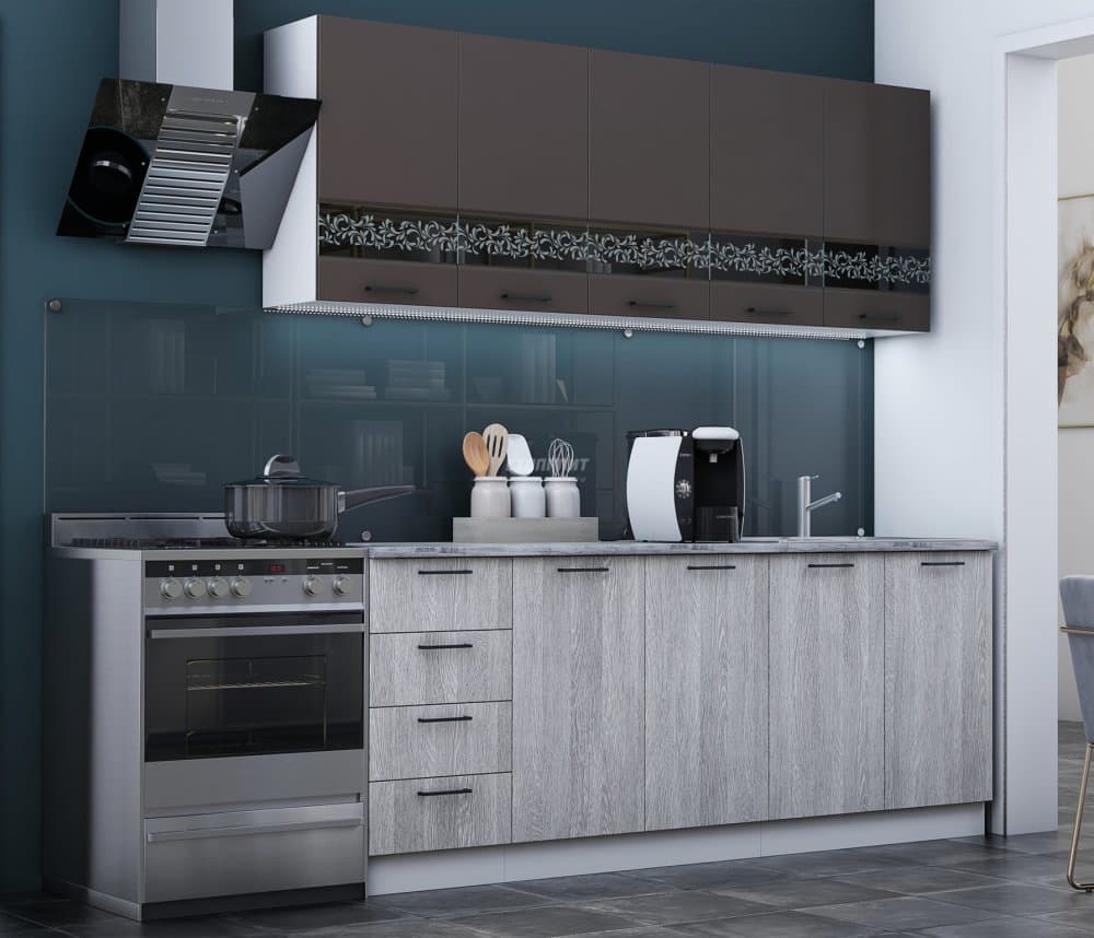 Кухня Милена 2,0 м Смоки софт/Вяз МДФ