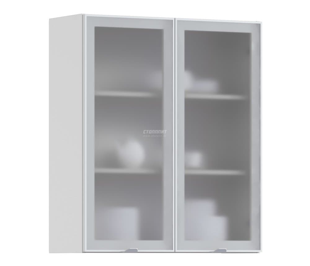 Регина РП-180 Полка Белый/Витрина алюминий Белый глянец/стекло Сатин