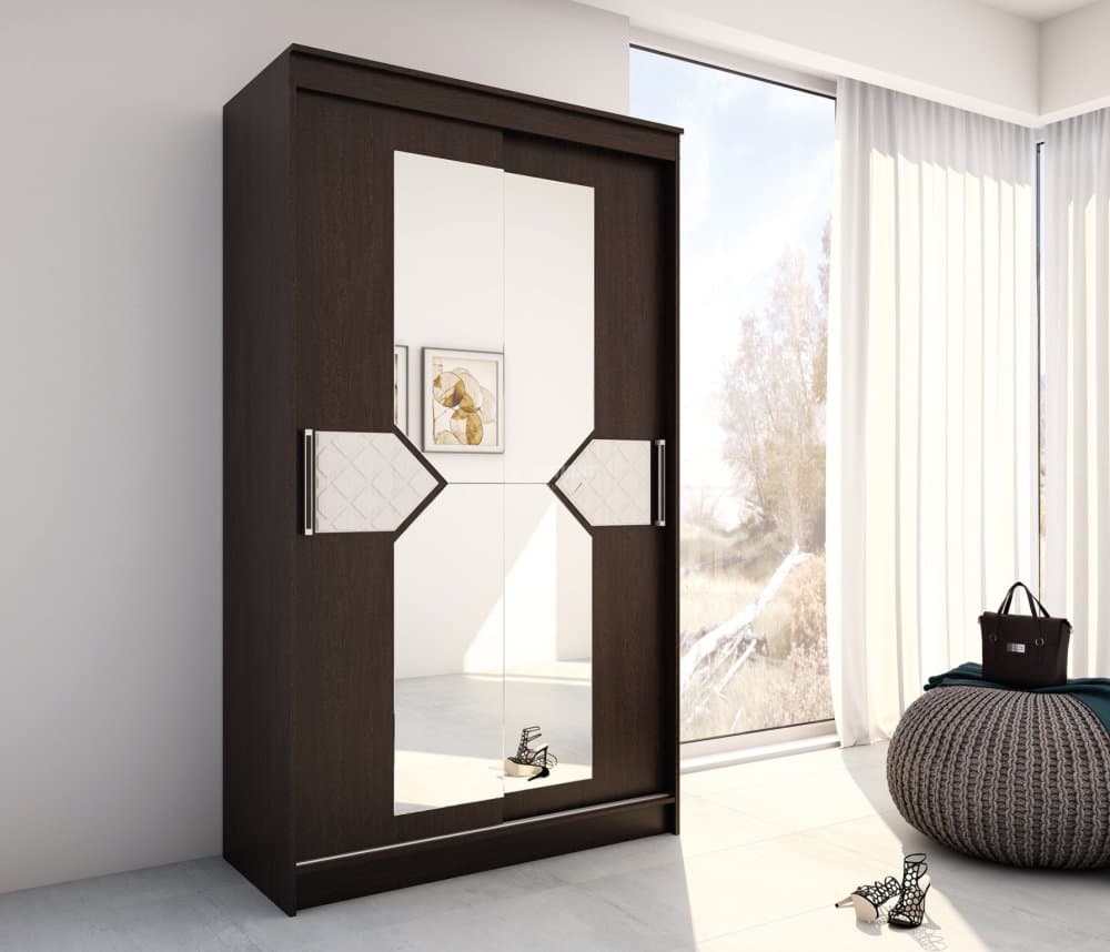 ЛДСП Шкаф-купе НИКОЛЬ 2 Венге-Лиственница светлая