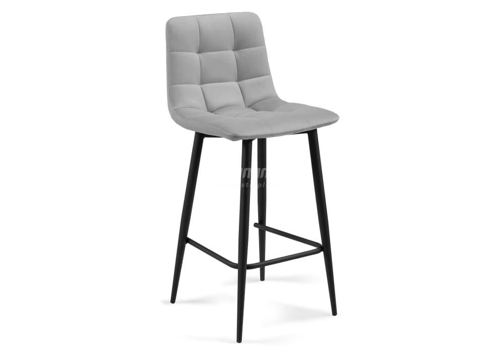 Полубарный стул Чилли К светло-серый велюр
