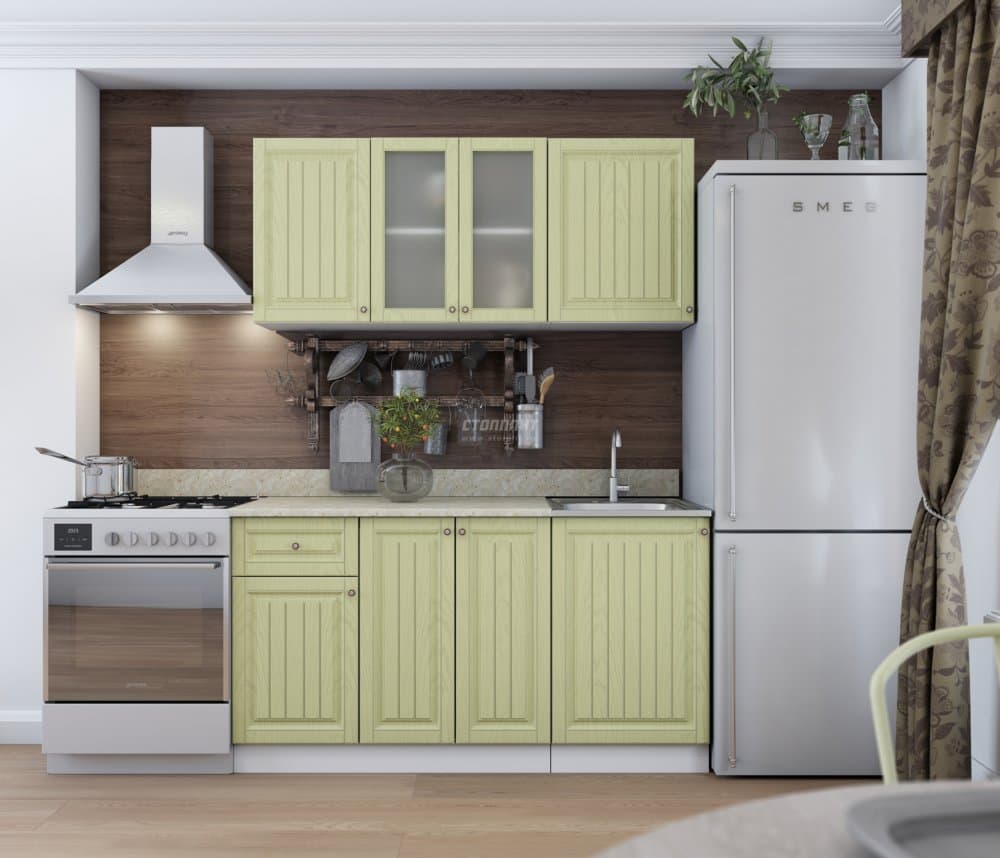 Кухня Хозяюшка 1,5 м Фисташка МДФ