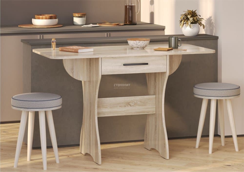 Стол обеденный раскладной с ящиком 6-02.120