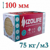 Утеплитель для вентилируемого фасада IZOLIFE ВЕНТ ЭКСТРА 100мм (2,88м2) плотность 75кг/м3