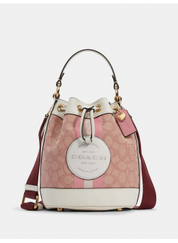 Сумка COACH Dempsey Bucket Bag 19 In Signature Jacquard With Coach Patch And Heart Charm Medium