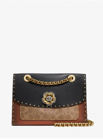 Сумка COACH Parker 29416 With Rivets And Snakeskin Detai Small