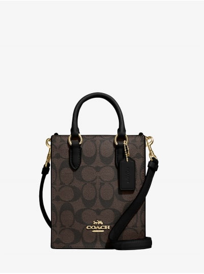 Сумка COACH North South Mini Tote In Signature Canvas Small