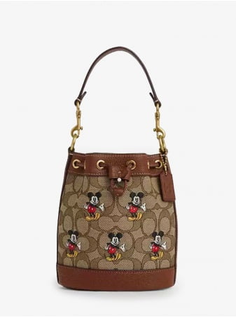 Сумка COACH Dempsey Bucket Bag With Mickey Mouse Print Small