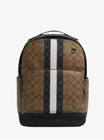 Рюкзак COACH Graham Backpack C3230 In Signature Canvas With Varsity Stripe Large