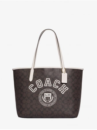 Сумка COACH City Tote CB869-1 In Signature Canvas With Varsity Motif Large