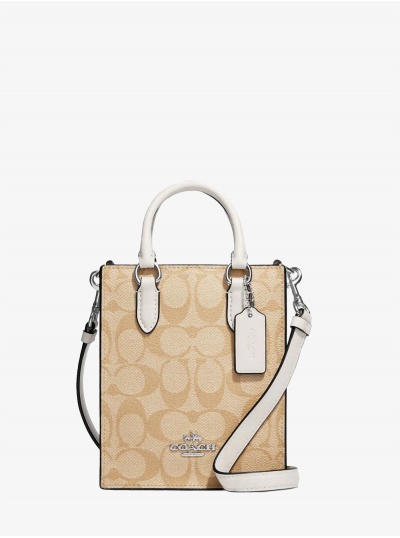 Сумка COACH North South Mini Tote In Signature Canvas Small