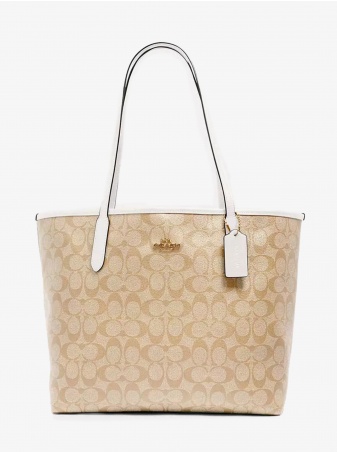 Сумка COACH Zip Top Tote In Signature Canvas Large