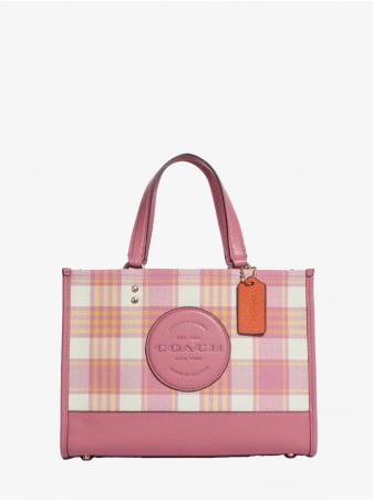 Сумка COACH Dempsey Carryall 8201 With Garden Plaid Print And Coach Patch Medium