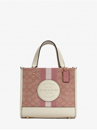 Сумка COACH Dempsey Tote 22 C7965 In Signature Jacquard With Coach Patch And Heart Charm Small