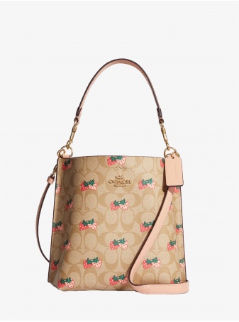 Сумка COACH Mollie Bucket Bag 22 CB602 In Signature Canvas With Strawberry Print Small