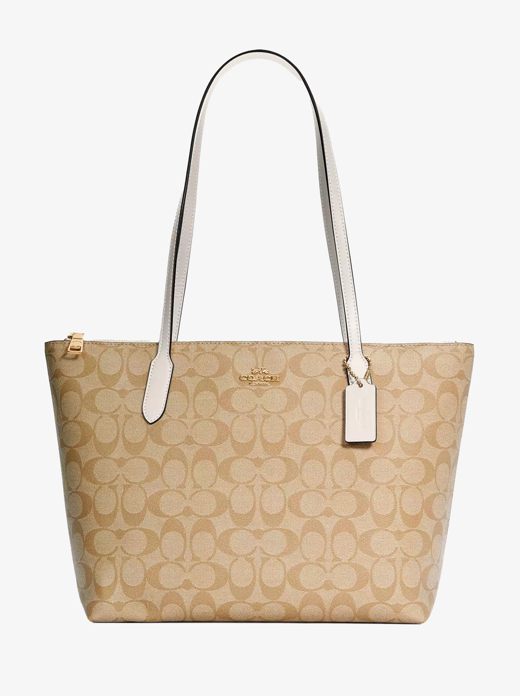 Сумка COACH Zip Top Tote In Signature Canvas Large