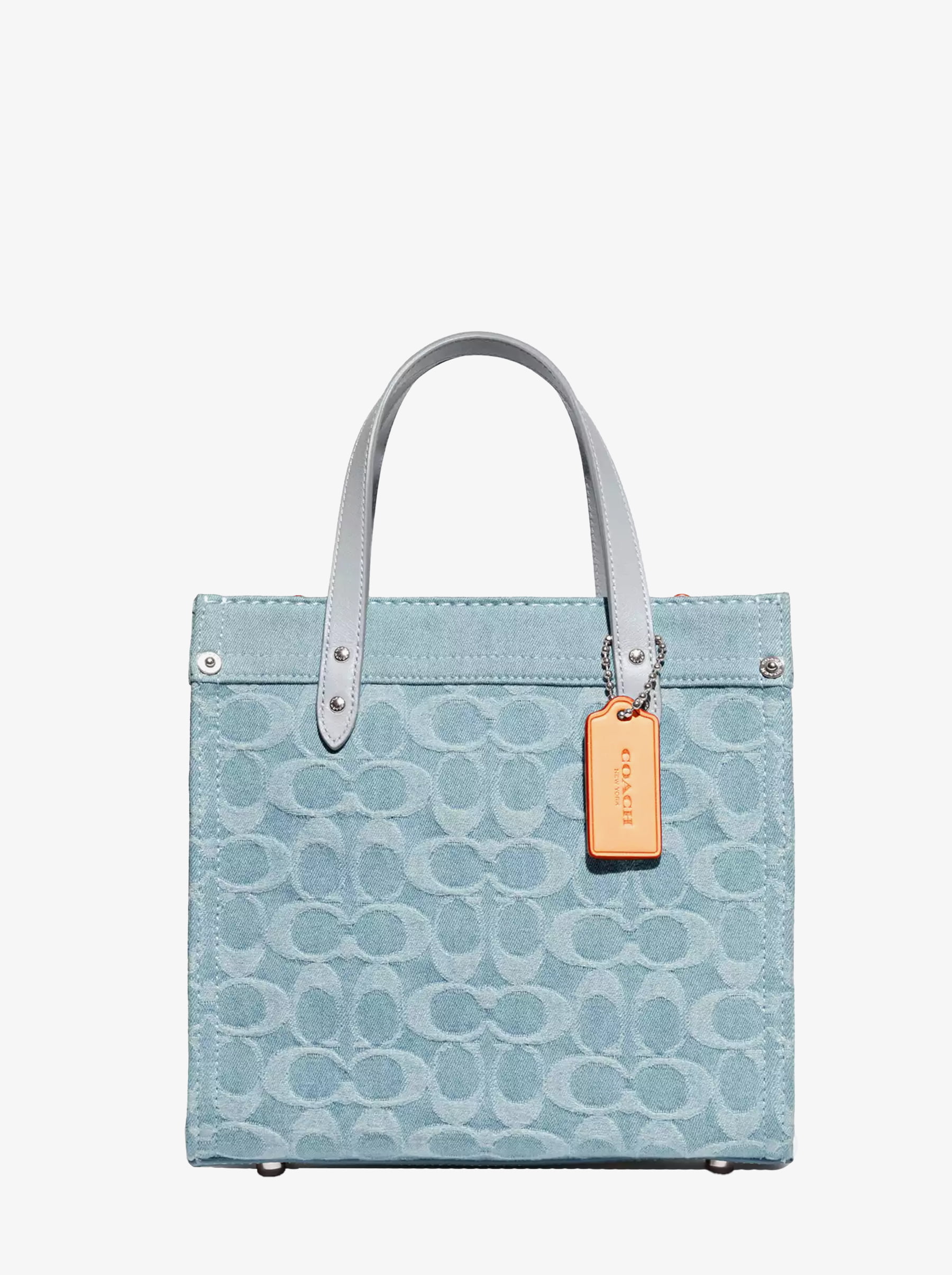 Сумка COACH Washed denim Cotton Field Tote In Signature Canvas Medium