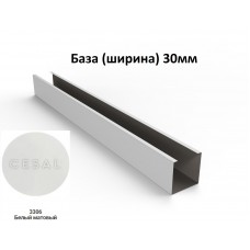 Кубообразный реечный потолок Cesal C-дизайн 3306 Белый матовый 3000х30/27