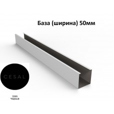 Кубообразный реечный потолок Cesal C-дизайн 3305 черный матовый 3000х50