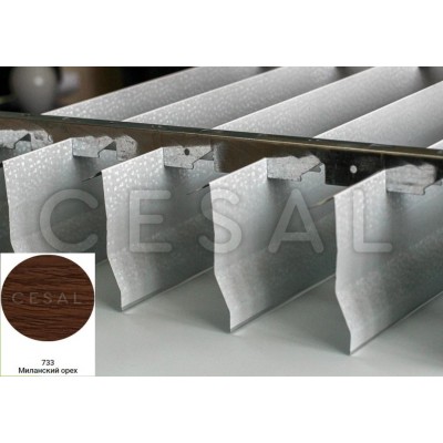 Потолок реечный Cesal L- (пластинообразный-) дизайн 733 Миланский орех 110х3000