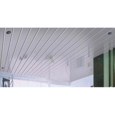Потолок реечный Албес Омега дизайн A100/AT Белый матовый 100x4000мм