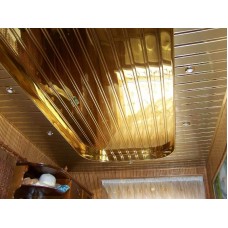 Потолок реечный Cesal S-дизайн А09 Золото люкс 100х4000мм