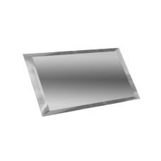 Зеркальная плитка с фацетом прямоугольная серебро 120х240мм